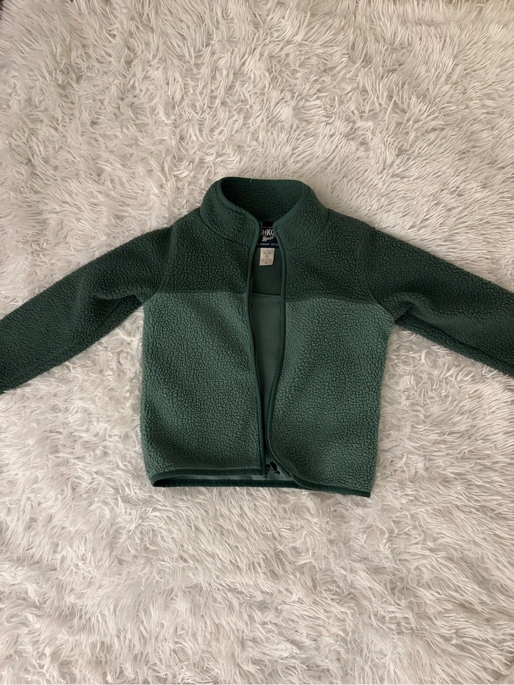 OshKosh B'gosh 5T Green Sherpa Fleece Zip Jacket Toddler